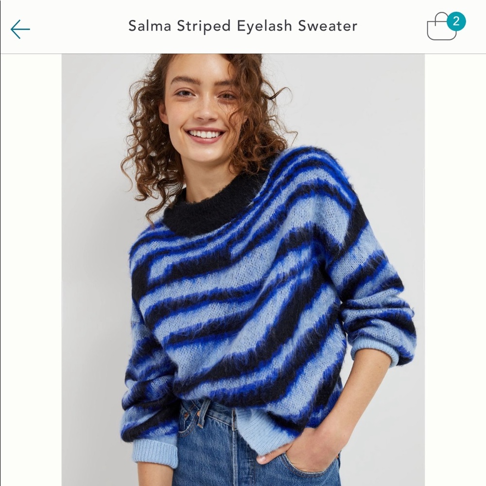 Salma Striped Eyelash Sweater size L
